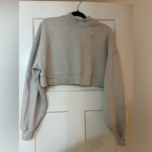 Gymshark Women's Grey Cropped Sweatshirt